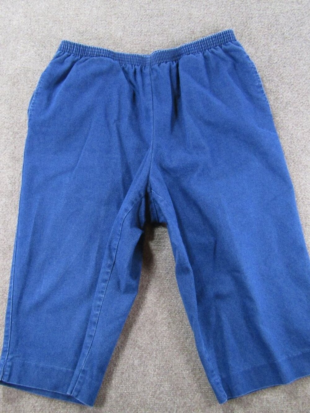 Alfred Dunner Women's Blue Denim Capri Elastic Waist Pockets 14p 100349